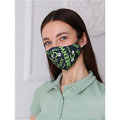Многоразовая текстильная маска для лица, паттерн «Greenway», размер L