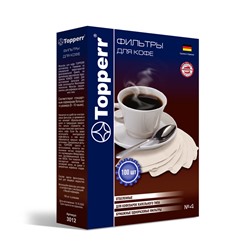 Бумажны.е одноразовые фильтры для кофе №4 (100шт.) ОТБЕЛЕНЫЕ Фильтры для кофе TOPPERR®: 3012