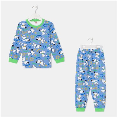 Пижама для мальчика, цвет голубой/собачки, рост 122-140 см