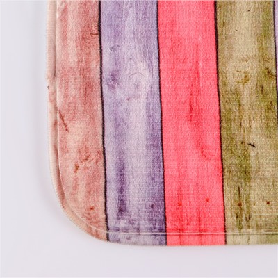 Набор ковриков для ванны и туалета Доляна «Цветные деревяшки», 2 шт: 40×45, 45×75 см