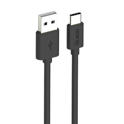 Кабель USB 2.0 - USB type-C, 1м, чёрный, OLMIO