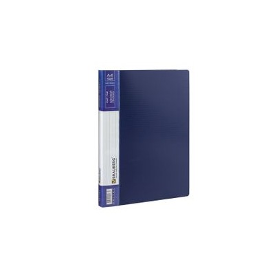 Папка с боковым металлическим прижимом и внутренним карманом BRAUBERG "Contract", синяя, до 100 л., 0,7 мм, 221787