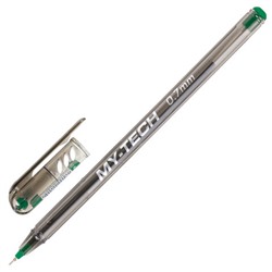 Ручка шариковая масляная PENSAN "My-Tech", ЗЕЛЕНАЯ, игольчатый узел 0,7 мм, линия 0,35 мм, 2240/25, 143385