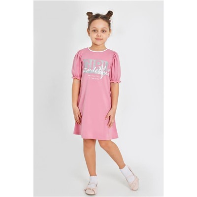 Платье детское "Бенефис-1" (кулирка) ПЛ-609/1 розово-брусничный