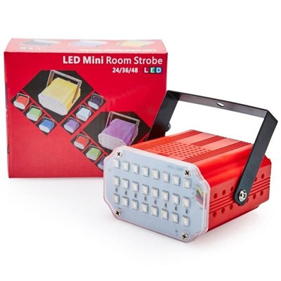 Комнатный мини-стробоскоп Mini Room Strobe 24 LED, Акция! Красный