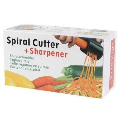 Нож спиральный двойной с точилкой для ножей Spiral Cutter Sharpener, Акция! Чёрный