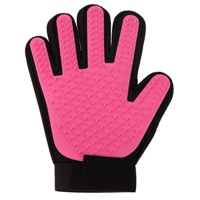 Перчатка для вычёсывания шерсти True Touch, Акция! Розовый