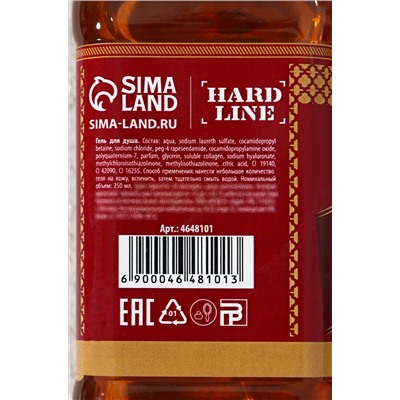 Hard Line, Мужской гель для душа во флаконе виски с ароматом сандала и бергамота 250 мл HARD LINE