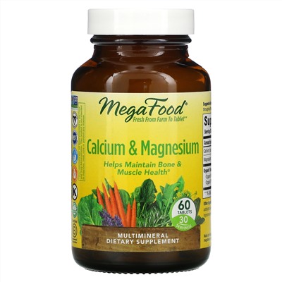 MegaFood, Calcium & Magnesium, 60 Tablets