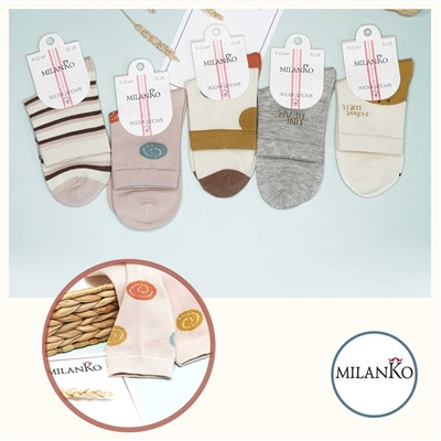 Детские хлопковые носки  (Узор 9) MilanKo D-222 Узор 9 (горох)