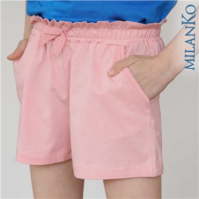 Детские шорты из натурального хлопка (роз/жёлт) MilanKo SD-0504 Розовые/100