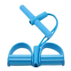 Универсальный латексный эспандер с ручками и упорами для ног, 2 трубки, Акция! Синий