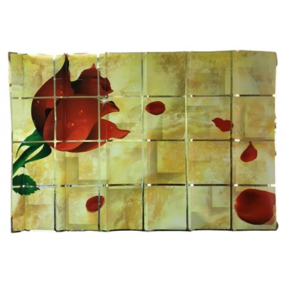 Защитный кухонный экран Kitchen Sheet, 60х90 см, Акция! Красная роза