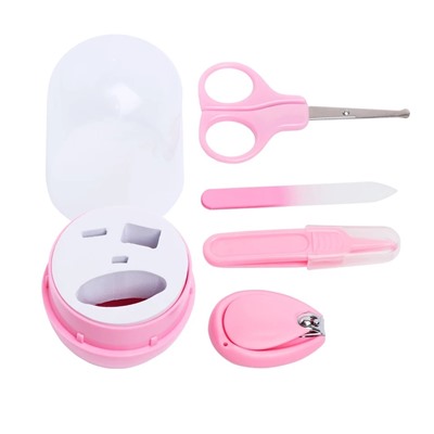 Маникюрный набор набор для детей из 4 инструментов Baby four set nail scissors, Акция! Розовый