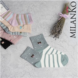 Женские носки из хлопка с рисунком MilanKo N-205 MIX 1/36-40
