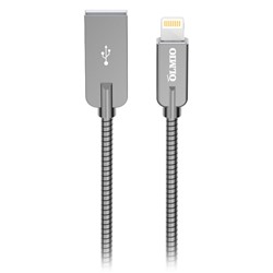 Кабель STEELY, USB 2.0 -  8-pin , 1.2м, 2.1A, серый, OLMIO