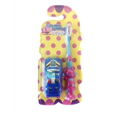 Детская зубная щетка с часами/машинкой Kid‘s Toothbrush, 14 см, Акция! Розовый