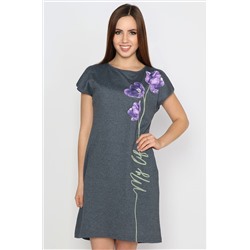 Margo, Женское трикотажное платье с коротким рукавом и принтом цветок