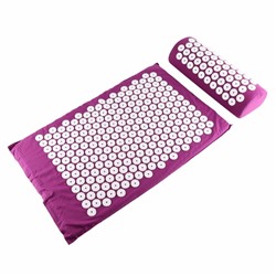 Акупунктурный массажный комплект из коврика и валика Acupressure Mat, Акция! Серый