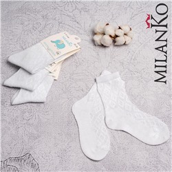 Детские хлопковые носки в сетку БЕЛЫЕ MilanKo IN-162 IN-162 БЕЛЫЕ NEW/1-2 года
